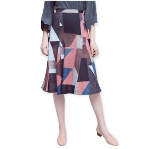 Anthropologie Maeve Cubist Pull On Knit Skirt
